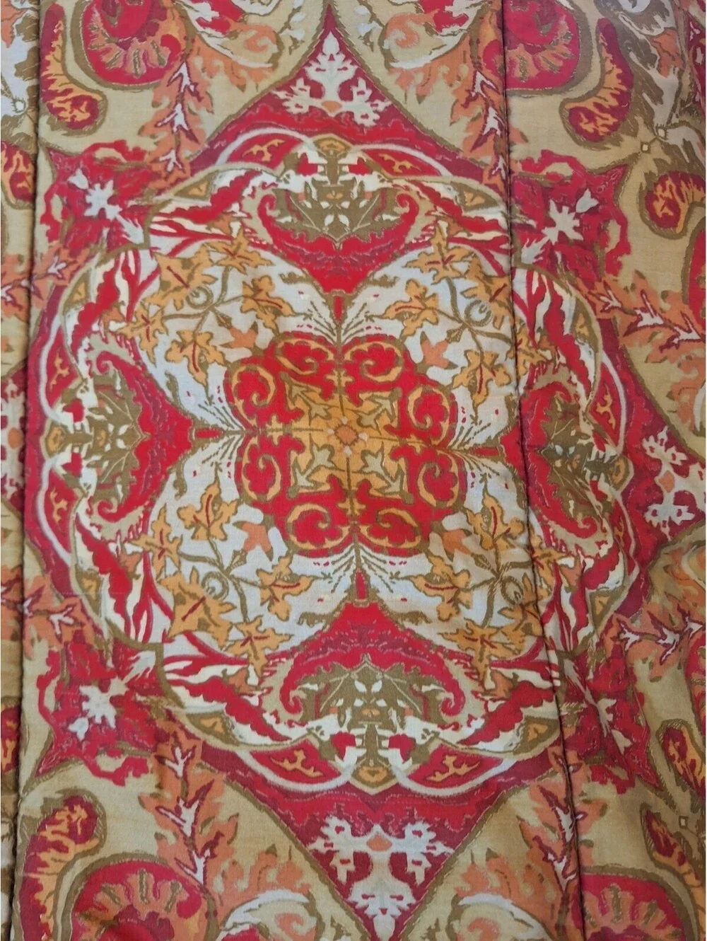 RARE Ralph Lauren - Gorgeous RANDOLPH Red Multicolor Full/Queen COMFORTER Sateen
